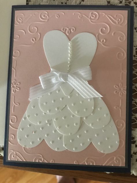 Wedding Shower Card Ideas Handmade, Stampin Up Wedding Shower Card Ideas, Bridal Shower Cards Handmade Diy Cricut, Bridal Shower Handmade Cards, Su Bridal Shower Cards, Diy Wedding Shower Card, Homemade Bridal Shower Cards, Stampin Up Wedding Shower Cards, Stampin Up Bridal Shower Card Ideas