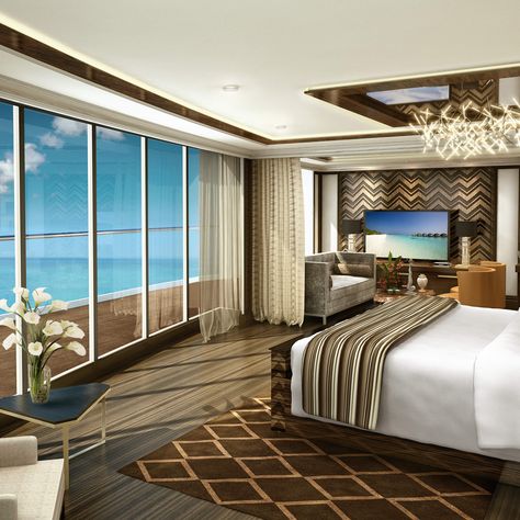 This suite is bigger than most American homes.THIS RIDICULOUS CRUISE SHIP CABIN IS BIGGER THAN YOUR HOUSE Luxury Cruise Suite, Cruise Ships Interior, Average House, Sea Explorer, Top Cruise, Luxury Cruise Ship, World Cruise, Seven Seas, Best Cruise