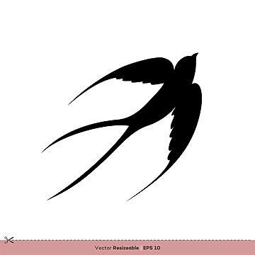 Simple Bird Illustration, Swallow Vector, Swallow Silhouette, Golondrinas Tattoo, Bird Silhouette Tattoos, Flying Bird Silhouette, Birds Paintings, Diy Stitch, Icon Tattoo