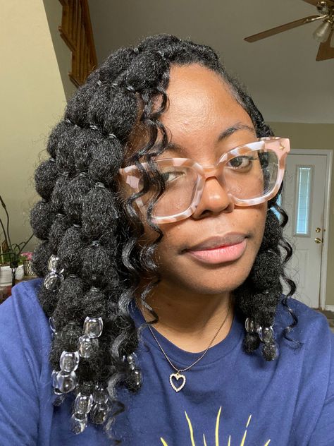 Short Bubble Braid, Short Hair Bubble Braid, Bubble Braids Short Hair, Bubble Braid Pigtails, Braid Pigtails, Bubble Braid, Bubble Braids, Quick Natural Hair Styles, Protective Style