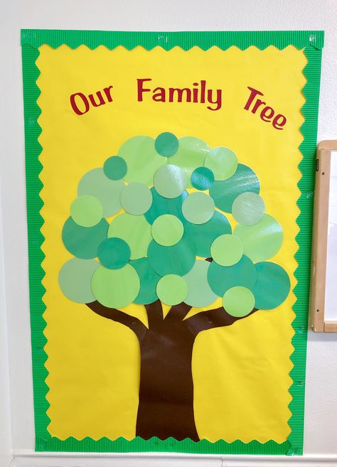 Classroom Family Tree Ideas, Classroom Family Tree, Family Tree Ideas, Classroom Family, Family Tree Craft, Toddler Teacher, Infant Room, Preschool Bulletin, Preschool Bulletin Boards