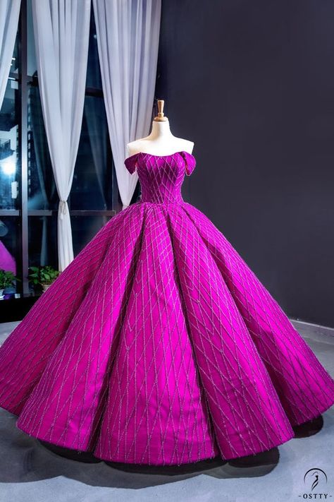 Wedding Dress – OSTTY Luxury Prom Dress, Prom Night Dress, Purple Ball Gown, High Neck Prom Dress, Red Wedding Dress, Prom Designs, Red Wedding, Quinceanera Dresses, Classy Dress