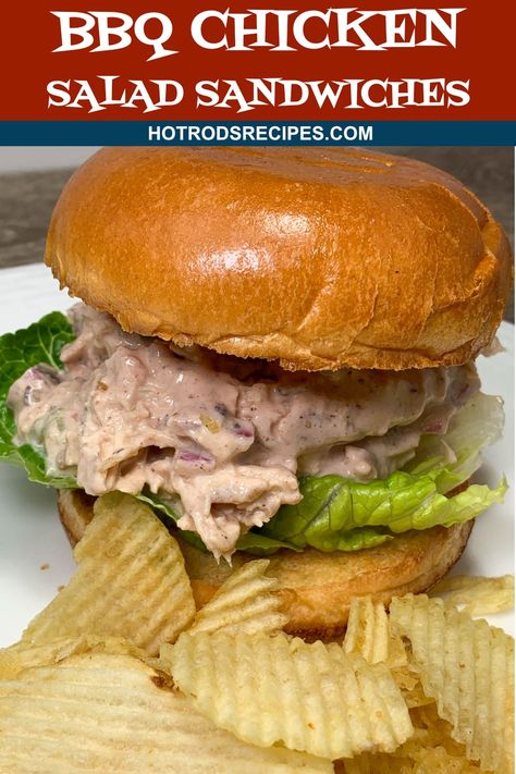 Bbq Chicken Salad Sandwich, Handheld Recipes, Gourmet Mac And Cheese, Chicken Salad Sandwiches, Burger Salad, Bbq Chicken Salad, Chicken Salad Sandwich, Hot Dog Recipes, Grilled Sandwich