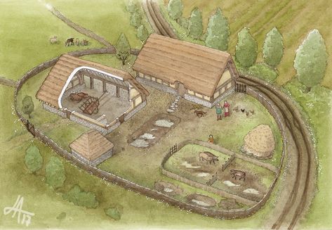 Medieval Farm, Medieval Peasant, Fantasy City Map, Amish Life, Chateau Medieval, Dnd Maps, Medieval Life, Medieval Houses, Dungeon Maps