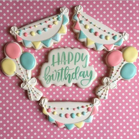 Sugar Cookie Royal Icing, Tiny Treats, Baby Cookies, Fancy Cookies, Cookie Inspiration, Cookie Icing, Iced Cookies, 12th Birthday, First Birthday Cakes