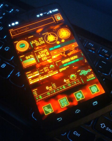 NGE NERV Android Theme Orange Cybercore, Orange Cyberpunk, Dark Technology, Cyberpunk Tech, Star Wars The Old, Cyberpunk Aesthetic, The Future Is Now, Mass Effect, Retro Futurism