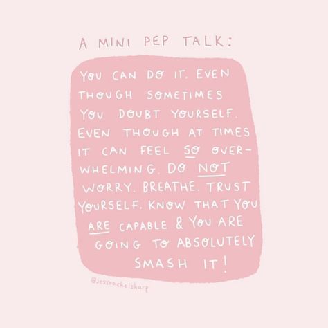 Self-Care Station on Instagram: “Here’s a mini pep talk in case you need it!! Tag a friend in case they need it too 😊 ( 🎨 by @jessrachelsharp )” Self Care Station, It Will Be Ok Quotes, Believe In Yourself Quotes, Foundation Routine, Diary Diy, Pep Talk, Self Growth, Pep Talks, Loose Skin