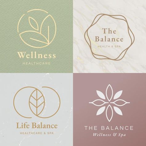 Conjunto de modelos de logotipo de centr... | Free Vector #Freepik #freevector #logotipo #modelo #spa #loja Therapist Logo, Desain Merek, Logo Typo, Spa Logo Design, Healthcare Center, Coaching Logo, Massage Logo, Logo Nature, Nutrition Logo