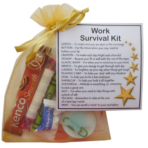 SMILE GIFTS UK Work Survival Kit (New job gift, Secret santa gift for colleague) : Amazon.co.uk: Stationery & Office Supplies Social Workers Survival Kit, Secret Santa Ideas For Work, Social Worker Appreciation, Secret Santa Ideas, Gift For Colleague, Secretary Gifts, Survival Kit Gifts, Smile Gift, Santa Ideas