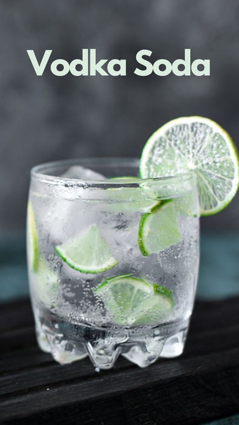 A refreshing Vodka Soda is the perfect remedy for a scorching summer day. Light and refreshing, it combines the velvety smoothness of vodka with the refreshing tartness of soda water for a clean flavor. #VodkaSoda via @mybartender Easy Drink Ideas Alcohol, Vodka Lime Soda, Vodka Soda Recipe, Vodka Recipes Easy, Vodka Soda Cocktails, Vodka Soda, Lime Recipes, Vodka Shots, Beer Shop