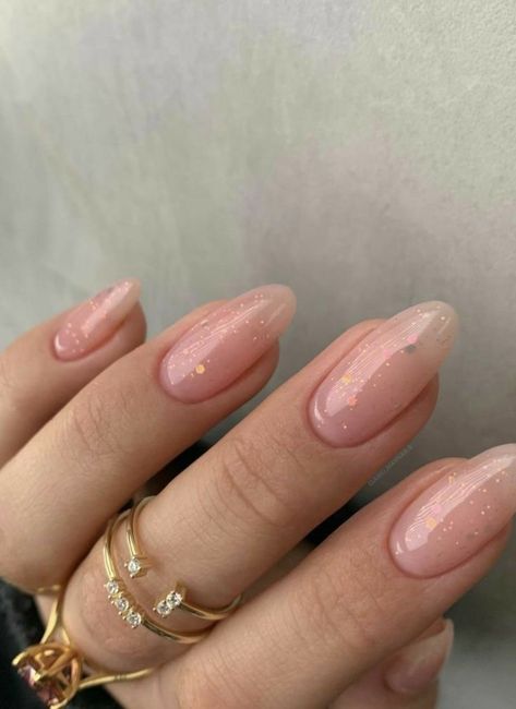 Classic Nails, Almond Acrylic Nails, Sparkle Nails, Sparkly Nails, Oval Nails, Neutral Nails, Minimalist Nails, Dream Nails, Classy Nails