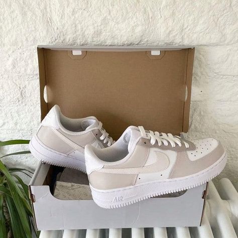 Custom Air Force 1 Beige Latte Coffee – oicustom Nike Shoes Air Force, Trendy Shoes Sneakers, Cute Nike Outfits, Nike Shoes Girls, Nike Fashion Shoes, Preppy Shoes, Pretty Shoes Sneakers, All Nike Shoes, Shoes Outfit Fashion