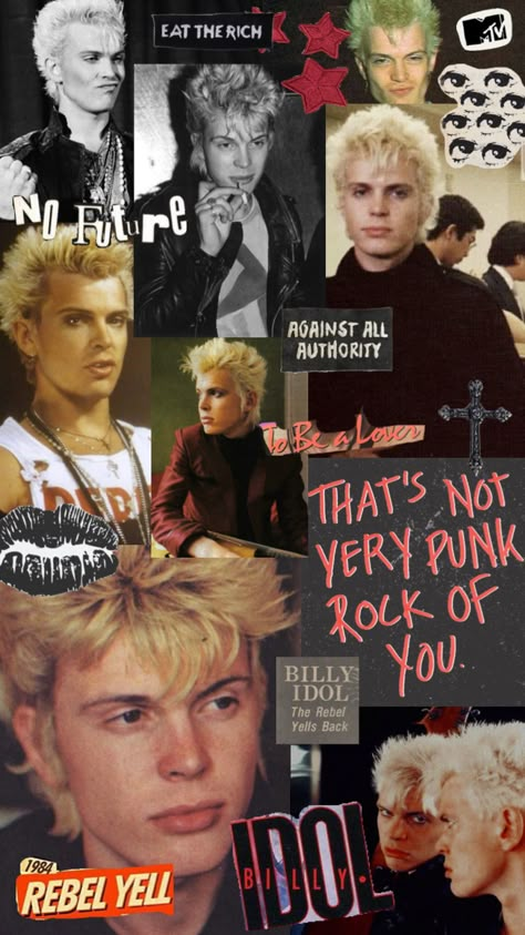 my husband. simp for this man^^ Billy Idol Wallpaper, 80s Punk Men, Cute Crush Memes, Vintage Phone Theme, Billy Idol 80s, Billie Idol, Dancing With Myself, Punk Men, Trashy Outfits