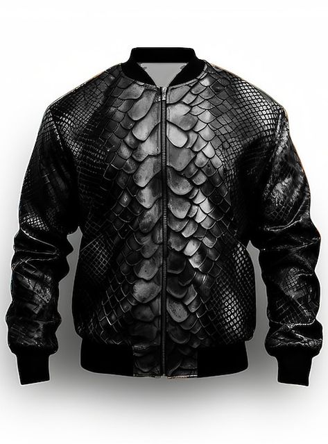 Men's Bomber Jacket Varsity Jacket Outdoor Sport Warm Pocket Fall Winter Snake Skin Pattern Abstract Daily Wear Going out Fall & Winter Standing Collar Yellow Brown Gray padding jacket 2024 - $35.99 Snakeskin Blazer, Jacket Varsity, Jacket Outdoor, Snake Skin Pattern, Leather Jacket Style, Skin Pattern, Winter Outerwear, Standing Collar, Jackets Online