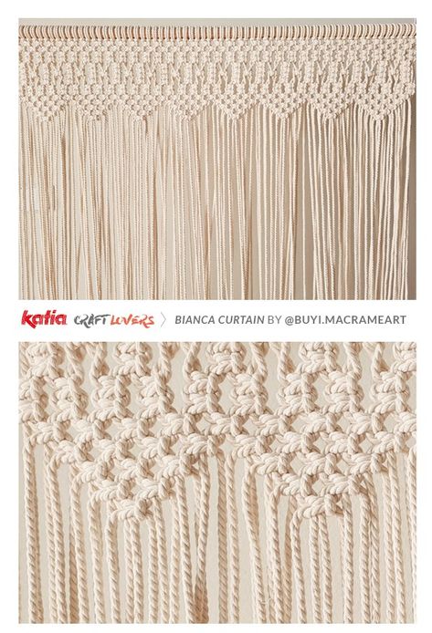 Curtain Tutorial, Bohemian Decor Inspiration, Tutorial Macramé, Half Hitch Knot, Makramee Diy, Mode Crochet, Macrame Curtain, Square Knot, Macrame Patterns Tutorials