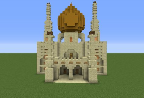 Arabic Desert Mosque - GrabCraft - Your number one source for MineCraft buildings, blueprints, tips, ideas, floorplans! Arabic Desert, Minecraft Temple, Minecraft Desert, Minecraft Building Blueprints, Rumah Minecraft Sederhana, Minecraft Castle, Minecraft Medieval, Cool Minecraft Houses, Minecraft City