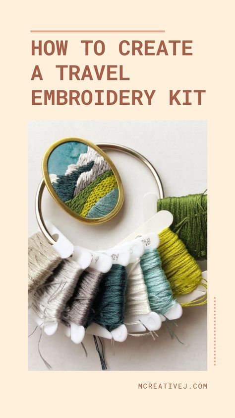 One of the reasons I got into embroidery as an adult, was because I wanted a craft that was easily portable. I love that embroidery can be compact and that I can take it almost anywhere. A travel embroidery kit makes adding embroidery to a car ride, a long flight, or even a day trip that much easier to grab your current WIP and go. So what do I have in my travel embroidery kit? Let me show you! Travel Embroidery Designs, Travel Embroidery Kit, Diy Christmas Gifts Ornaments, Road Trip Crafts, Travel Embroidery, Travel Art Kit, Travel Crafts, Canvas Work, Diy Embroidery Kit