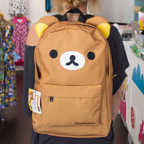 Rilakkuma x JapanLA Backpack Korilakkuma Backpack, Rilakkuma Backpack, Mochila Kanken, Backpack Aesthetic, Mode Kawaii, Kawaii Bags, Kawaii Backpack, Hand Crochet Baby Blanket, Kawaii Room