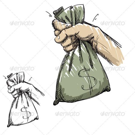 Hand Grabbing a Bag with Money  #GraphicRiver         Hand grabbing a bag with money                     Created: 10 December 13                    Graphics Files Included:   JPG Image #Vector EPS                   Layered:   Yes                   Minimum Adobe CS Version:   CS             Tags      business #business relations #commercial activity #currency #dollar sign #drawing #grabbing #hand #holding #illustration #isolated #money #sketch #vector Hand Grabbing Bag Reference, Hand Holding A Bag Drawing, Hand Holding Money Reference, Hand Holding Bag Reference, Dollar Sign Drawing, Hand Holding Illustration, Money Sketch, Hand Grabbing, Sign Drawing