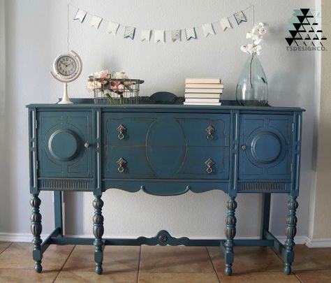 Mineral Paint Furniture, Blue Painted Furniture, Painted Buffet, Painted Front Porches, Fusion Paint, Furniture Fix, Painted Dresser, Fusion Mineral Paint, Chalk Paint Furniture