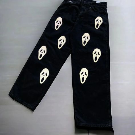 Ghost Skull Print Bold Streetwear Straight Fit Baggy Jeans Ghost Skull, Skull Print, Baggy Jeans, Ghost, Street Wear, On Instagram, Quick Saves, Instagram