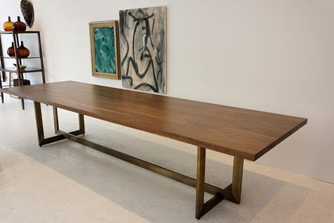 Walnut Soiree Dining Table | moss design Mcm Dining Table, Walnut Dining Room, Diy Mid Century Modern, Black Walnut Table, Modern Conference Table, Dining Table Walnut, Diy Dining Room Table, Walnut Credenza, Mid Century Dining Table