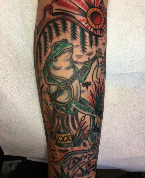 Jerimiah was a bullfrog Bullfrog Tattoo, R Tattoo, The Rules, Tattoos And Piercings, Body Art Tattoos, I Tattoo, Portrait Tattoo, Art Tattoo, Tatting