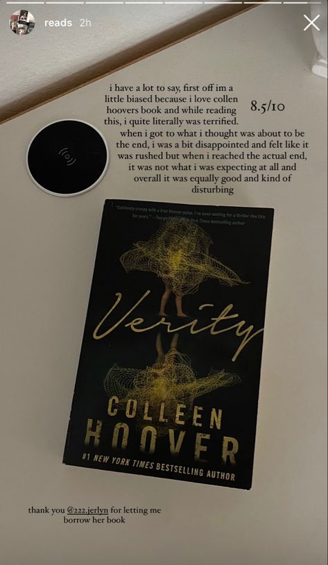 Colleen Hoover Book Review, Verity By Colleen Hoover, Colleen Hoover Book, A Little Life Book, Coquette Dark, Amused Quotes, Teenage Books To Read, Books Novels, Book Reading Journal