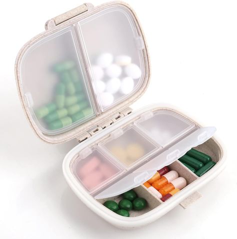 Sibba Pill Organizer Box Case Container 1 PC Travel Size Cute Small Daily Medicine Personal Storage Portable Mini 7 Day Weekly Vitamin Compact Aesthetic Pills Pocket Divider for Bag Purse Traveling Pill Organiser, Daily Pill Organizer, Pill Pockets, Caddy Storage, Bedside Caddy, Medication Storage, Pill Dispenser, Medicine Organization, Medicine Storage