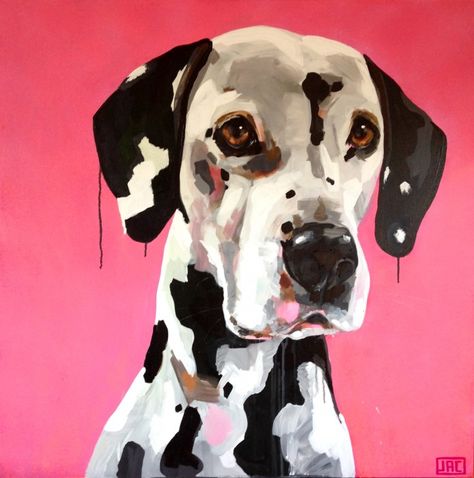 DYMO THE DALMATION acrylic on canvas by Jac Clark - $1,665 available to buy at bluethumb.com.au/morabon #dog #portrait #art #painting Dalmation Painting, Dalmatian Painting, Dalmatian Art, Pet Portrait Paintings, Dog Portraits Art, Painting Shop, Custom Pet Art, Animal Portraits Art, Dalmatian Puppy