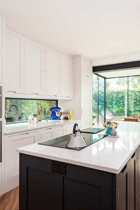 Fixed Window, Window Over Sink, Herringbone Kitchen, Long Kitchen, Over Sink, Farm Kitchen, Kitchen Diner, Kitchen Window, Green Kitchen