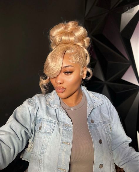 613 Updo Hairstyles, Blonde Frontal Updo Hairstyles, Blonde Bun Wig, 613 Updo Wig, Blonde Wig Updo Black Women, Blond Updo Hairstyles, 613 Updo, Blonde Bun Hairstyles, Blonde Updo Hairstyles