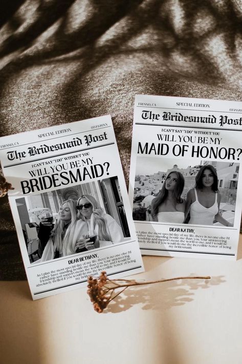 ( newspaper bridesmaid proposal, bridesmaid proposal, bridesmaid proposal card, newspaper template, will you be my bridesmaid card, wedding newspaper, bridesmaid info card, will you be my bridesmaid, proposal card, proposal template, flower girl proposal, flower girl proposal, bridesmaid info card, bridesmaids proposal, maid of honor card, canva template ) Infuse vintage elegance into your bridesmaid proposal with our customizable Newspaper Themed Bridesmaid Proposal Card Template, featuring a c Bridesmaid Proposal Maid Of Honor, Walk Me Down The Aisle Proposal Uncle, Maid Of Honor And Matron Of Honor, Bridesmaid Ask Card, Would You Be My Bridesmaid Ideas, Invitation For Bridesmaid, Wedding Bridesmaid Invitations, Bridal Party Proposal Cards, Chic Bridesmaid Proposal