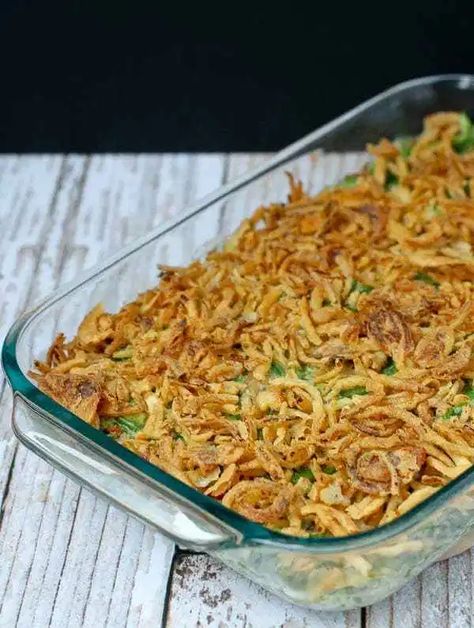 Green Bean Casserole Recipe (with no canned soup) Fresh Green Bean Casserole, Homemade Green Bean Casserole, Green Bean Casserole Recipe, Thanksgiving Casserole, Green Bean Casserole Easy, Canned Soup, Dishes To Make, Greenbean Casserole Recipe, Frozen Green Beans