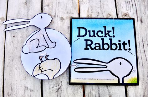 MaiStoryBook Library: Duck! Rabbit! + *Duck or Rabbit Perspective Pinwheel* Craft Amy Krouse Rosenthal, Pinwheel Craft, Bunny Activities, Duck Rabbit, Easter Kindergarten, Duck Or Rabbit, Rabbit Book, Literature Activities, Rabbit Crafts