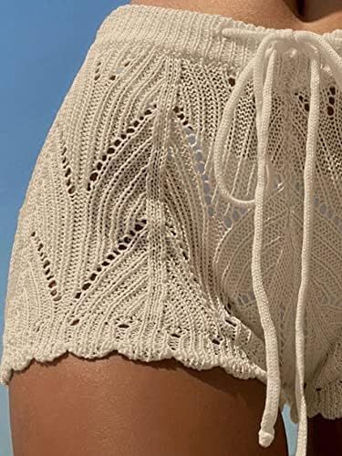 Knit Bathing Suit Cover Up, Knit Beach Shorts, Cute Swimsuit Coverups, Beach Knitwear, Knit Beachwear, Beach Cover Up Crochet, Cover Up Crochet, Curvy Petite Outfit, Crochet Drawstring