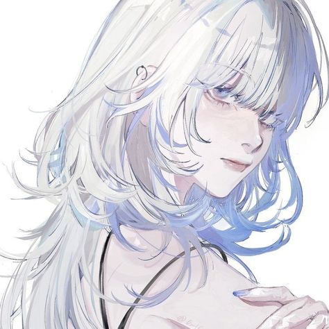 Short White Hair, Japon Illustration, Anime Baby, Anime Monochrome, Girl Short Hair, Cute Profile Pictures, 영감을 주는 캐릭터, Art Icon, How To Draw Hair