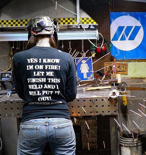 Essential Welding Equipment And Tools https://bit.ly/3GvVpQF Welding Women, Welding Funny, Welding Certification, Women Welder, Shielded Metal Arc Welding, Welder Shirts, Welding Training, Welding Gear, Welding Ideas