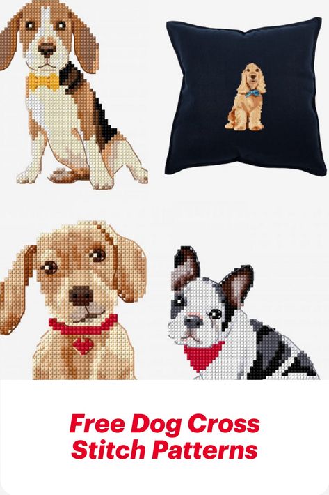 Free Dog Cross Stitch Patterns for Beagle, Cocker Spaniel, Golden Retriever and More! Cross stitch patterns dogs #crossstitch #dogs #pets #crafts Cross Stitch Patterns Dogs Crossstitch, Cross Stitch Dog Patterns Free, Dog Cross Stitch Pattern Free, Dog Embroidery Patterns, Cocker Spaniel Golden, Dogs Cross Stitch, Puppy Cross Stitch, Dog Cross Stitch Pattern, Pet Crafts