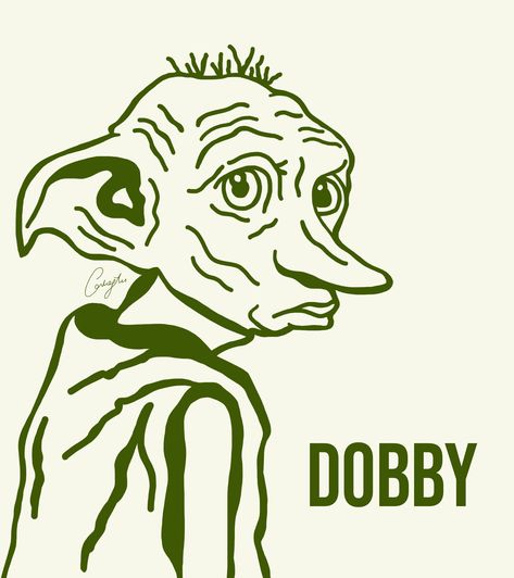 Harry Potter Aesthetic Doodles, Harry Potter Drawings Easy, Harry Potter Stencils, Dobby Harry, Harry Potter Dobby, Flamingo Tattoo, Harry Potter Logo, Free Dobby, Photoshop Tutorial Graphics