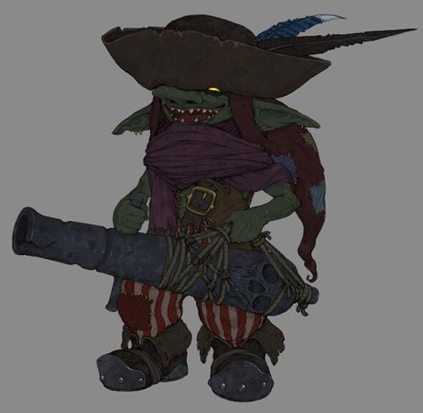 goblin pirate Goblin Warlock, Goblin Pirate, Goblin City, Warhammer Orks, D D Races, Noir Art, Pathfinder Character, D D Character Ideas, Dnd Races