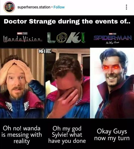 Doctor Strange Memes Funny, Spiderman Mcu, Doctor Strange Art, Robert Downey Jr., Funny Marvel Memes, Marvel Images, Marvel Avengers Funny, Dc Memes, Avengers Memes