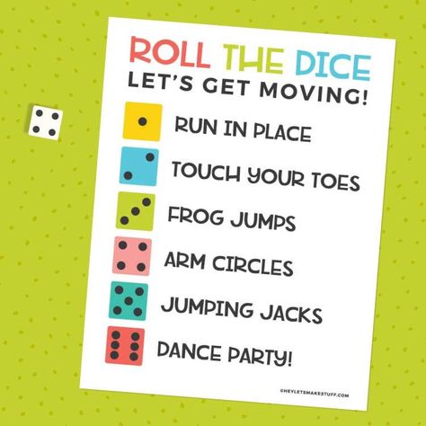 Keep your kids moving when they're stuck inside with this simple roll the exercise dice game! This game requires minimal materials so it's easy for everyone to get some exercise! Free Games For Kids, Pe Games, Exercise Activities, Make Stuff, Kids Moves, Roll The Dice, Movement Activities, Stuck Inside, Workout Games