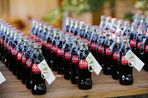 Coke Wedding Favors, Coca Cola Party Theme, Dockside Wedding, Virginia Vineyard Wedding, Wedding Snacks, Southern Elegance, Vintage Coke, Cincinnati Wedding, Barbie Wedding Dress