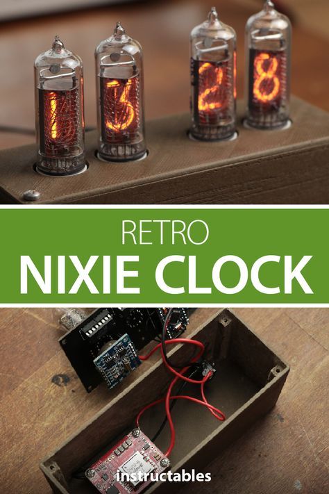 Create a retro nixie clock with a real time clock (RTC) and a custom 3D printed enclosure. #Instructables #electronics #technology #arduinoproject #arduino #microcontroller #3Dprint Diy Gadgets Electronics, Diy Electronics Projects, Electronic Ideas, Cool Arduino Projects, Electronic Project, Arduino Projects Diy, Diy Arduino, Computer Projects, Technology Diy