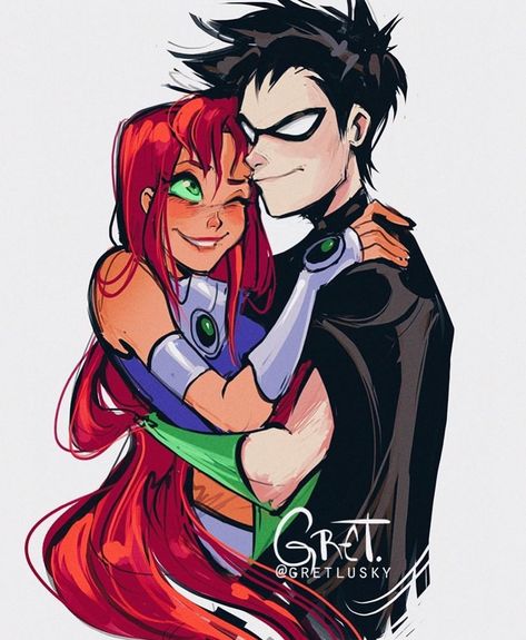 Milestone Comics, Expressive Drawing, Night Wing, Robin Starfire, Teen Titans Love, Teen Titans Starfire, Star Fire, Nightwing And Starfire, Original Teen Titans