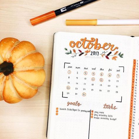 Get Ideas From These Clean Minimal October Bullet Journal Pages – Bullet Journals and BuJo Enthusiasts Blog October Monthly Spread, Fall Bujo, Journal Illustration, October Bullet Journal, Bullet Journal October, Bullet Journal Pages, Weekly Log, Bullet Journal Page, Journal Layouts