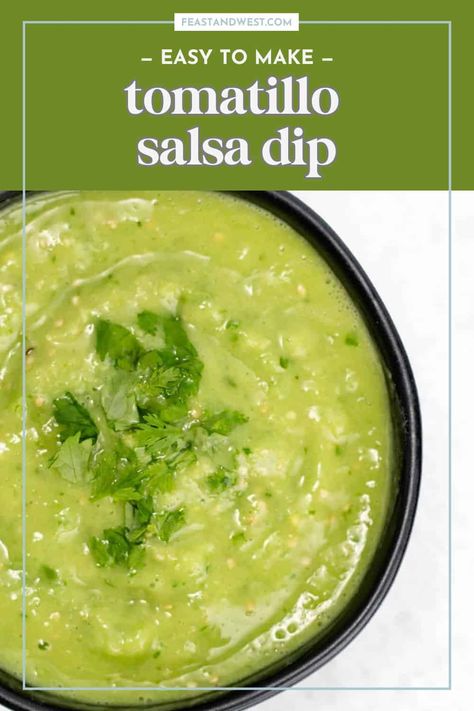 If you love salsa, then you have to give this green Tomatillo Salsa a try! The delicious creamy consistency and savory flavor are so yummy, words don’t do them justice. Give this recipe a try. Mexican Tomatillo Salsa, Tomatillos Recipes, Avocado Tomatillo Salsa, Green Salsa Recipe, Tomatillo Recipes, Green Tomato Salsa, Mexican Salsa Recipes, Salsa Verde Recipe, Salsa Recipes