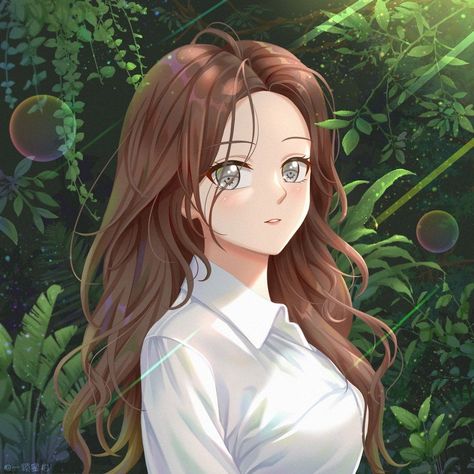 Anime Brown Hair, Brown Hair Green Eyes, Girl With Green Eyes, Anime Princess, Digital Art Girl, Anime Kawaii, Anime Artwork, Manga Girl, Cute Anime Character