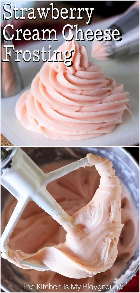 Strawberry Cream Cheese Frosting Strawberry Cake Icing, Strawberry Cream Cheese Icing, Strawberry Roll, Strawberry Roll Cake, Strawberry Cake Filling, Strawberry Extract, Strawberry Cream Cheese Frosting, Creamy Frosting, Strawberry Butter